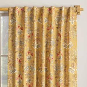 image:imageMaison d Hermine Curtains for Living Room 100 Cotton 84 inch Length One Panel Light Filtering Curtains for Windows with Rod and Loop Pockets Gifts for Mothers Day Marquise  Yellow 50 W x 84 L