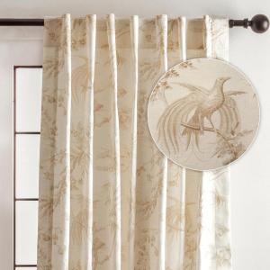 image:imageMaison d Hermine Curtains for Living Room 100 Cotton 84 inch Length One Panel Light Filtering Toile Curtains for Bedroom Windows with Rod and Loop Pockets Drapes Paradise Almond 50 W x 84 L