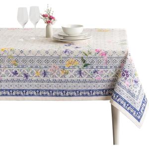 image:imageMaison d Hermine Table Cloth Rectangle Table 100 Cotton 70 x 120 Inches Tablecloth Reusable Decorative for Dining Kitchen Room Farmhouse Home Gifts for Mothers Day Spring Summer  Faience