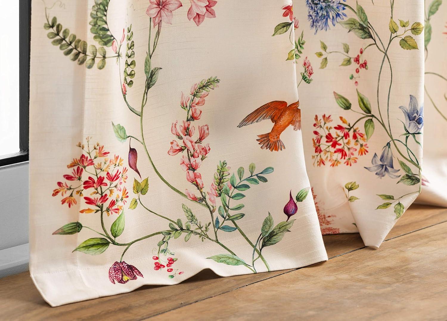 image:imageMaison d Hermine Curtains for Living Room 100 Cotton 84 inch Length Two Panel Light Filtering Curtains for Windows with Rod and Loop Pockets Gifts for Mothers Day Neo Ipomee  Multi 50W x 84L