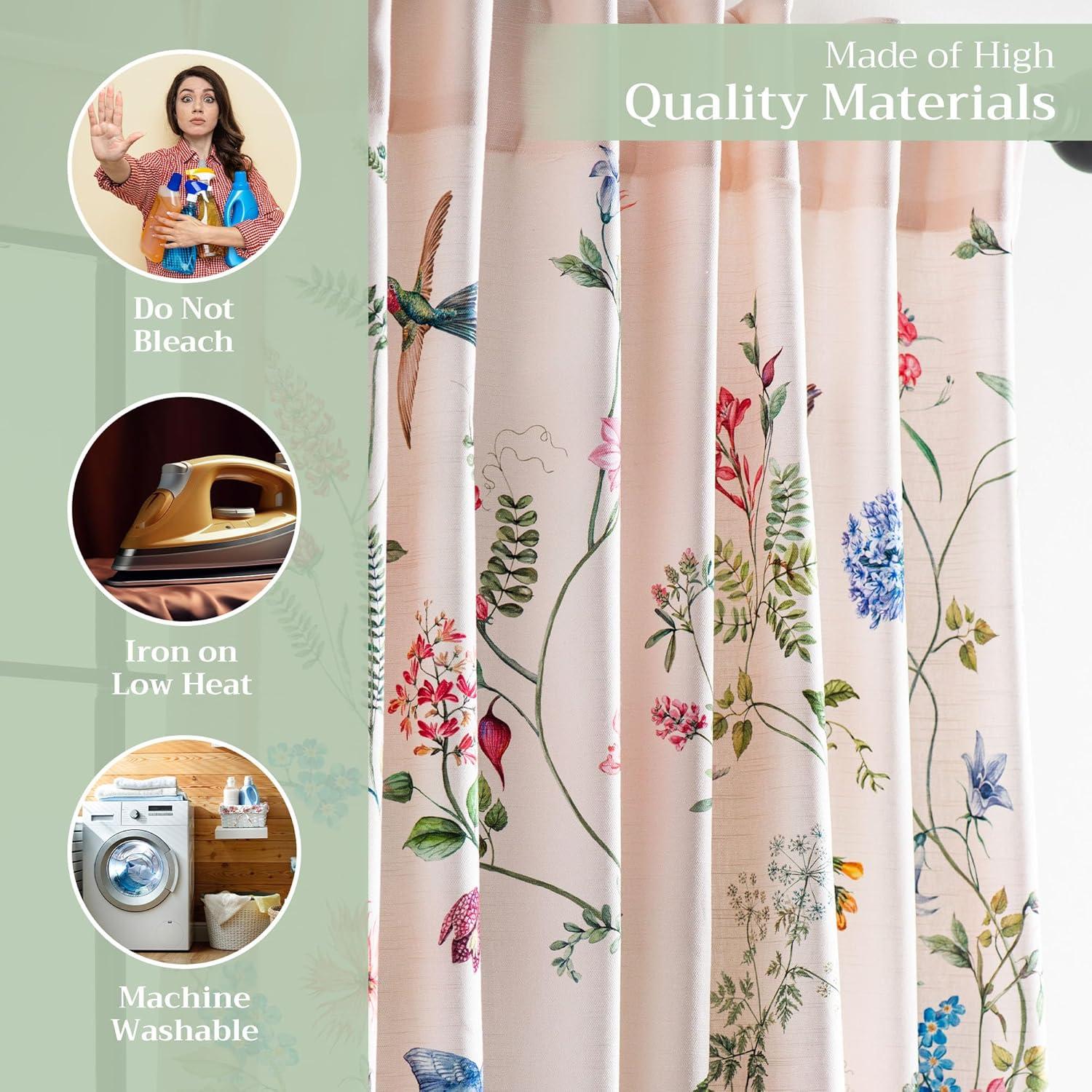 image:imageMaison d Hermine Curtains for Living Room 100 Cotton 84 inch Length Two Panel Light Filtering Curtains for Windows with Rod and Loop Pockets Gifts for Mothers Day Neo Ipomee  Multi 50W x 84L