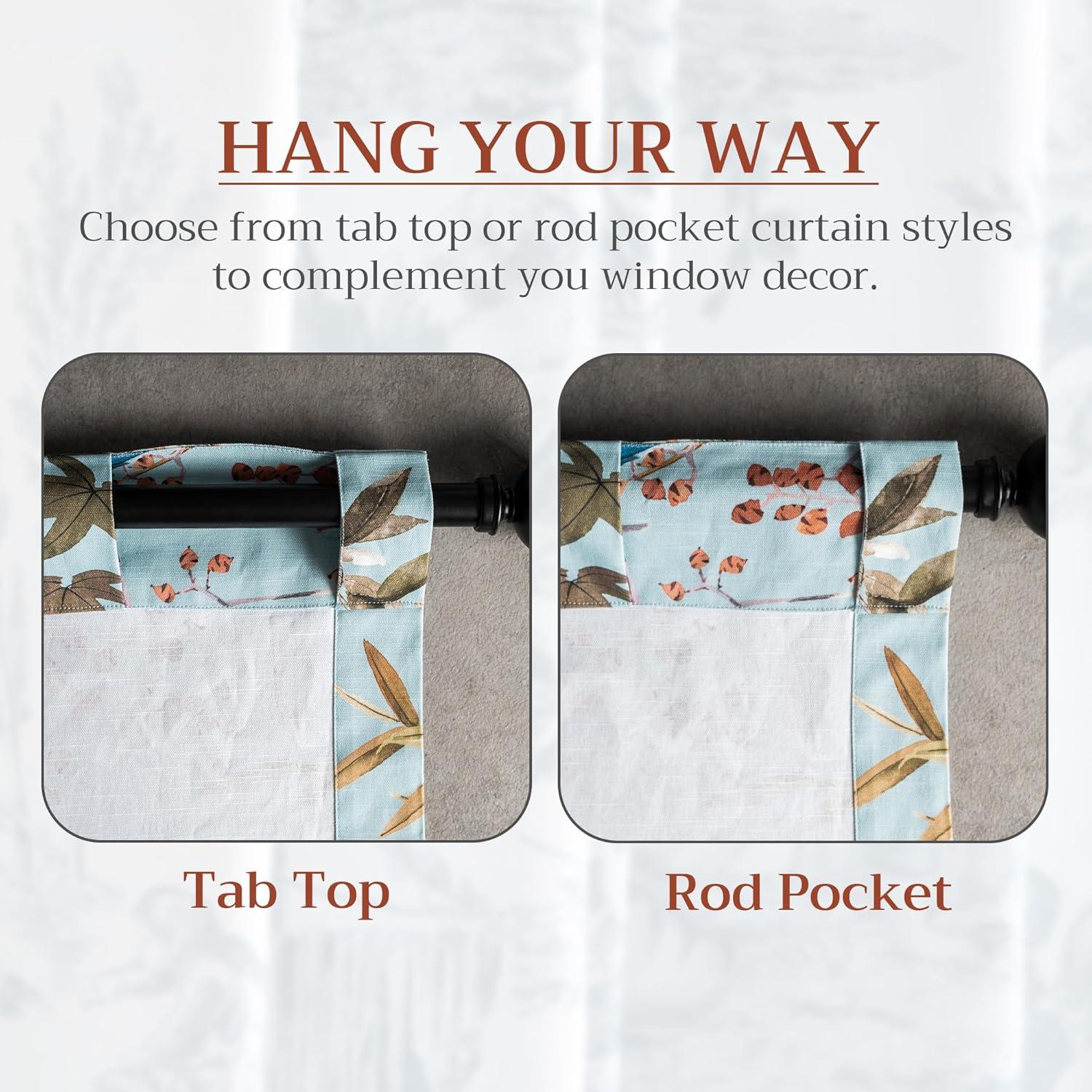 image:imageMaison d Hermine Curtains for Living Room 100 Cotton 96 inch Length One Panel Light Filtering Curtains for Windows with Rod and Loop Pockets Gifts for Mothers Day Hokuzai  Blue 50 W x 96 L