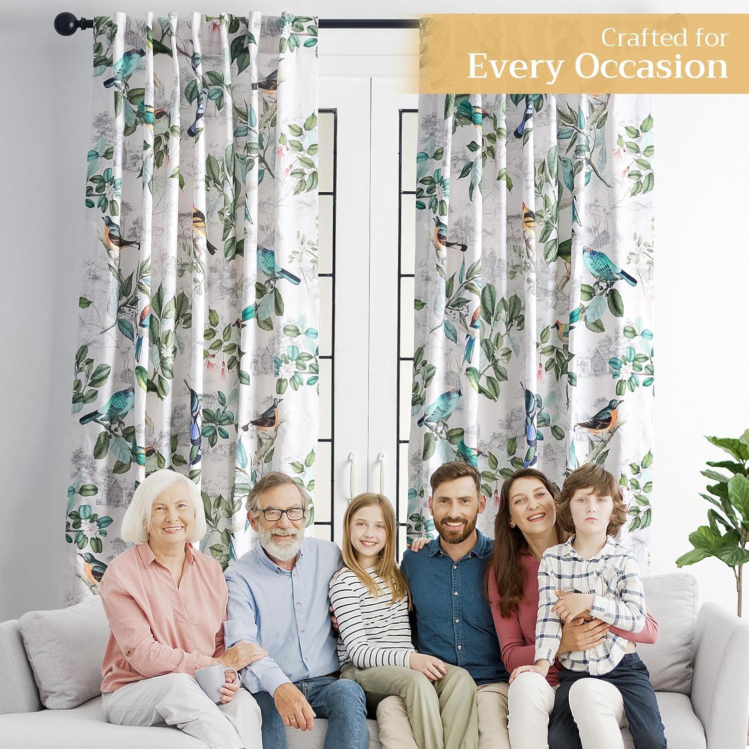 image:imageMaison d Hermine Curtains for Living Room 100 Cotton 96 inch Length One Panel Light Filtering Curtains for Windows with Rod and Loop Pockets Gifts for Mothers Day Solstice  Ecru 50 W x 96 L