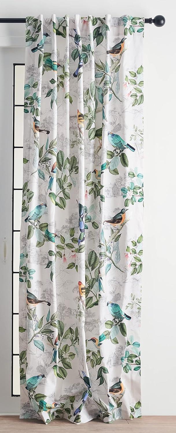 image:imageMaison d Hermine Curtains for Living Room 100 Cotton 96 inch Length One Panel Light Filtering Curtains for Windows with Rod and Loop Pockets Gifts for Mothers Day Solstice  Ecru 50 W x 96 L
