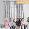 image:imageMaison d Hermine Curtains for Living Room 100 Cotton 108 inch Length One Panel Light Filtering Curtains for Windows with Rod and Loop Pockets Gifts for Mothers Day Equinoxe  Blue 50 W x 108 L