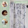image:imageMaison d Hermine Curtains for Living Room 100 Cotton 108 inch Length One Panel Light Filtering Curtains for Windows with Rod and Loop Pockets Gifts for Mothers Day Equinoxe  Blue 50 W x 108 L