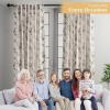 image:imageMaison d Hermine Curtains for Living Room 100 Cotton 124 inch Length One Panel Light Filtering Curtains for Windows with Rod and Loop Pockets Gifts for Mothers Day Turin 50 W x 124 L