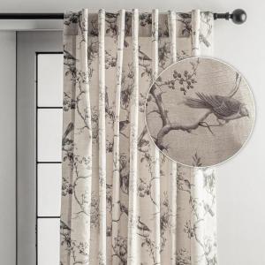 image:imageMaison d Hermine Curtains for Living Room 100 Cotton 124 inch Length One Panel Light Filtering Curtains for Windows with Rod and Loop Pockets Gifts for Mothers Day Turin 50 W x 124 L