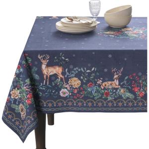 image:imageMaison d Hermine Table Cloth Rectangle Table 100 Cotton 60 x 120 Inches Fall Tablecloth Reusable Everyday Use for Thanksgiving Christmas Decorations Dining Farmhouse Party Christmas Joy