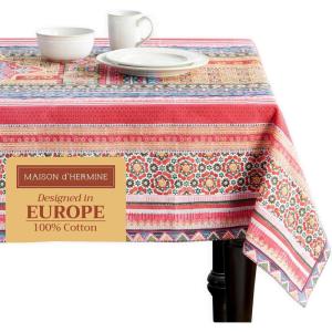image:imageMaison d Hermine Table Cloth Rectangle Table 100 Cotton 60 x 120 Inches Fall Tablecloth Reusable Everyday Use for Thanksgiving Christmas Decorations Dining Farmhouse Party Ispahan