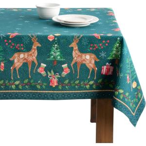 image:imageMaison d Hermine Table Cloth Rectangle Table 100 Cotton 60 x 90 Inches Fall Tablecloth Reusable Everyday Use for Thanksgiving Christmas Decorations Dining Farmhouse Party Hygge Christmas