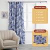 image:imageMaison d Hermine Curtains for Living Room 100 Cotton 124 inch Length Two Panel Light Filtering Curtains for Windows with Rod and Loop Pockets Feuillage  Air Force Blue 50 W x 124 L