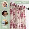 image:imageMaison d Hermine Curtains for living room 100 Cotton 96 inch length One Panel Light Filtering Toile Curtains for Bedroom Windows with rod and loop Pockets Drapes Paradise Lacquer Red 50W x 96L