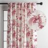 image:imageMaison d Hermine Curtains for living room 100 Cotton 96 inch length One Panel Light Filtering Toile Curtains for Bedroom Windows with rod and loop Pockets Drapes Paradise Lacquer Red 50W x 96L