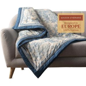 image:imageMaison d Hermine Throw Blanket for Couch Lightweight Soft Warm Breathable Cotton Throw Blankets for Bed Girls Boys Women Men Travel Living Room Gifts for Mothers Day 60 X 80 Summer Whisper03  the Miller