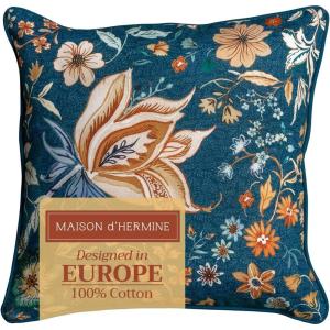 image:imageMaison d Hermine Decorative Pillow Covers 18 x 18 inch Square 100 Cotton Throw Pillow Covers with Invisible Zipper for Living Room Couch Chair Sofas Gifts for Mothers Day  Luxury Loft  Dark Teal