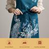 image:imageMaison d Hermine 100 Cotton Apron for women with Pocket Kitchen Chef Apron for Men Cooking Mothers Day Gifts011  Peacock Utopia  Deep Sea