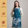 image:imageMaison d Hermine 100 Cotton Apron for women with Pocket Kitchen Chef Apron for Men Cooking Mothers Day Gifts011  Peacock Utopia  Deep Sea