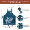 image:imageMaison d Hermine 100 Cotton Apron for women with Pocket Kitchen Chef Apron for Men Cooking Mothers Day Gifts011  Peacock Utopia  Deep Sea