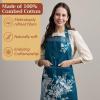image:imageMaison d Hermine 100 Cotton Apron for women with Pocket Kitchen Chef Apron for Men Cooking Mothers Day Gifts011  Peacock Utopia  Deep Sea