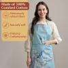 image:imageMaison d Hermine 100 Cotton Apron for women with Pocket Kitchen Chef Apron for Men Cooking Mothers Day Gifts022  Peacock Utopia  Pastel Turquoise