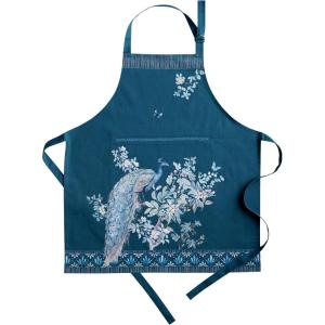 image:imageMaison d Hermine 100 Cotton Apron for women with Pocket Kitchen Chef Apron for Men Cooking Mothers Day Gifts011  Peacock Utopia  Deep Sea