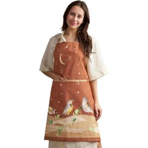 image:imageMaison d Hermine 100 Cotton Apron for women with Pocket Kitchen Chef Apron for Men Cooking Mothers Day Gifts059  Singing Birds