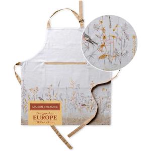 image:imageMaison d Hermine 100 Cotton Apron for women with Pocket Kitchen Chef Apron for Men Cooking Mothers Day Gifts070  Meadow Florals  Beige