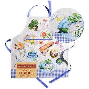 image:imageMaison d Hermine 100 Cotton Apron for women with Pocket Kitchen Chef Apron for Men Cooking Mothers Day Gifts108  Gourmand