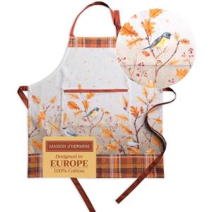 image:imageMaison d Hermine 100 Cotton Apron for women with Pocket Kitchen Chef Apron for Men Cooking Mothers Day Gifts168  Oak Leaves