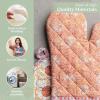 image:imageMaison d Hermine 100 Cotton Oven Mitt amp Pot Holder Set 75x13 amp 8x8 Heat Resistant BBQ Cooking Gloves with Loop for Thanksgiving Christmas Decorations Handling Hot Pans Harvest Festival