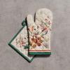 image:imageMaison d Hermine 100 Cotton Oven Mitt amp Pot Holder Set 75x13 amp 8x8 Heat Resistant BBQ Cooking Gloves with Loop for Thanksgiving Christmas Decorations Handling Hot Pans Recolte