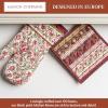 image:imageMaison d Hermine 100 Cotton Oven Mitt amp Pot Holder Set 75x13 amp 8x8 Heat Resistant BBQ Cooking Gloves with Loop for Thanksgiving Christmas Decorations Handling Hot Pans Reveillon Au Jardin