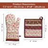 image:imageMaison d Hermine 100 Cotton Oven Mitt amp Pot Holder Set 75x13 amp 8x8 Heat Resistant BBQ Cooking Gloves with Loop for Thanksgiving Christmas Decorations Handling Hot Pans Reveillon Au Jardin