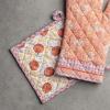 image:imageMaison d Hermine 100 Cotton Oven Mitt amp Pot Holder Set 75x13 amp 8x8 Heat Resistant BBQ Cooking Gloves with Loop for Thanksgiving Christmas Decorations Handling Hot Pans Harvest Festival