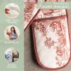image:imageMaison d Hermine Double Oven Mitt 7 x 35 100 Cotton Heat Resistant BBQ Cooking Gloves with Loop for Thanksgiving Christmas Decorations Baking Cooking Handling Hot Pan Holy Jouy  Brown