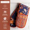image:imageMaison d Hermine Double Oven Mitt 7 x 35 100 Cotton Heat Resistant BBQ Cooking Gloves with Loop for Thanksgiving Christmas Decorations Baking Cooking Barbeque Handling Hot Pan Kelim  Infinity