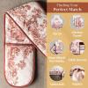image:imageMaison d Hermine Double Oven Mitt 7 x 35 100 Cotton Heat Resistant BBQ Cooking Gloves with Loop for Thanksgiving Christmas Decorations Baking Cooking Handling Hot Pan Holy Jouy  Brown