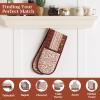 image:imageMaison d Hermine Double Oven Mitt 7 x 35 100 Cotton Heat Resistant BBQ Cooking Gloves with Loop for Thanksgiving Christmas Decorations Baking Cooking Handling Hot Pan Reveillon Au Jardin