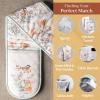 image:imageMaison d Hermine Double Oven Mitt 7 x 35 100 Cotton Heat Resistant BBQ Cooking Gloves with Loop for Thanksgiving Christmas Decorations Baking Cooking Handling Hot Pan Whitish Shabby Chique