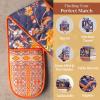 image:imageMaison d Hermine Double Oven Mitt 7 x 35 100 Cotton Heat Resistant BBQ Cooking Gloves with Loop for Thanksgiving Christmas Decorations Baking Cooking Barbeque Handling Hot Pan Kelim  Infinity