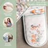 image:imageMaison d Hermine Double Oven Mitt 7 x 35 100 Cotton Heat Resistant BBQ Cooking Gloves with Loop for Thanksgiving Christmas Decorations Baking Cooking Handling Hot Pan Whitish Shabby Chique