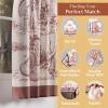 image:imageMaison d Hermine Kitchen Curtain Set for Windows 100 Cotton Set of Kitchen Curtain Valance for Home 2 Tier 28X36 and 1 Valance 56X18 Caf Gifts for Mothers Day Magnolia Mornings069  Holy Jouy  Brown