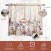 image:imageMaison d Hermine Kitchen Curtain Set for Windows 100 Cotton Set of Kitchen Curtain Valance for Home 2 Tier 28X36 and 1 Valance 56X18 Caf Gifts for Mothers Day Magnolia Mornings026  Equinoxe  Beige