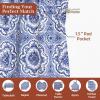 image:imageMaison d Hermine Kitchen Curtain Set for Windows 100 Cotton Set of Kitchen Curtain Valance for Home 2 Tier 28X36 and 1 Valance 56X18 Caf Gifts for Mothers Day Magnolia Mornings015  Melodie Bleue