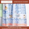 image:imageMaison d Hermine Kitchen Curtain Set for Windows 100 Cotton Set of Kitchen Curtain Valance for Home 2 Tier 28X36 and 1 Valance 56X18 Caf Gifts for Mothers Day Magnolia Mornings008  Amsterdam Canals
