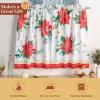 image:imageMaison d Hermine Kitchen Curtain Set for Windows 100 Cotton Set of Kitchen Curtain Valance for Home 2 Tier 28X36 and 1 Valance 56X18 Caf Gifts for Mothers Day Magnolia Mornings057  Poinsettia Christmas