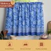 image:imageMaison d Hermine Kitchen Curtain Set for Windows 100 Cotton Set of Kitchen Curtain Valance for Home 2 Tier 28X36 and 1 Valance 56X18 Caf Gifts for Mothers Day Magnolia Mornings080  Indigo Love