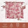 image:imageMaison d Hermine Kitchen Curtain Set for Windows 100 Cotton Set of Kitchen Curtain Valance for Home 2 Tier 28X36 and 1 Valance 56X18 Caf Gifts for Mothers Day Magnolia Mornings004  the Miller  Red