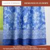 image:imageMaison d Hermine Kitchen Curtain Set for Windows 100 Cotton Set of Kitchen Curtain Valance for Home 2 Tier 28X36 and 1 Valance 56X18 Caf Gifts for Mothers Day Magnolia Mornings080  Indigo Love